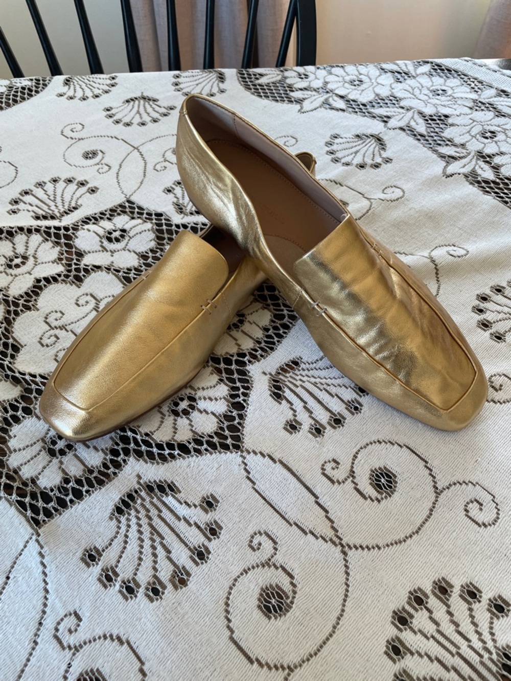 Banana Republic Metallic Gold Leather Loafers - Picture 2 of 9